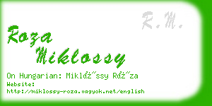 roza miklossy business card